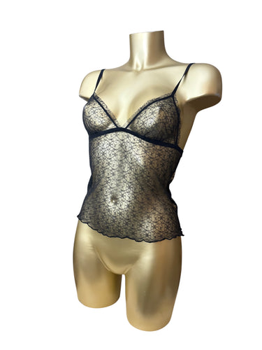 Black see trough mesh cami top (XS/S)