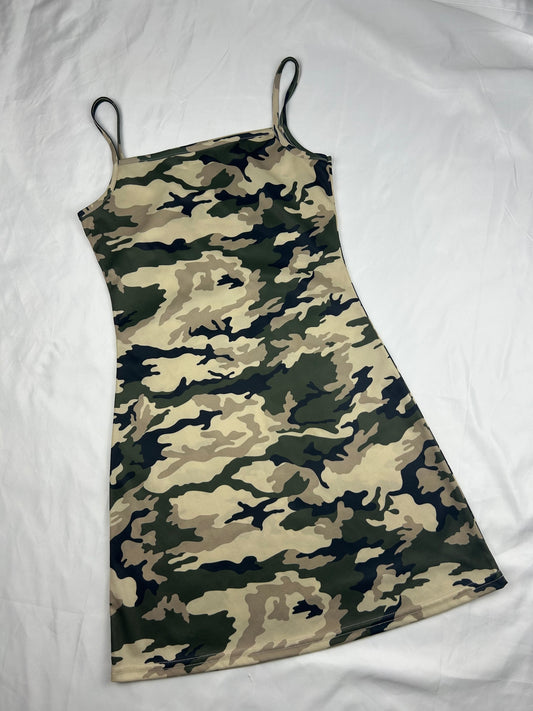 Khaki camo mini dress (S)