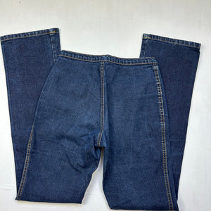 Navy denim low rise bootcut pants (XS)