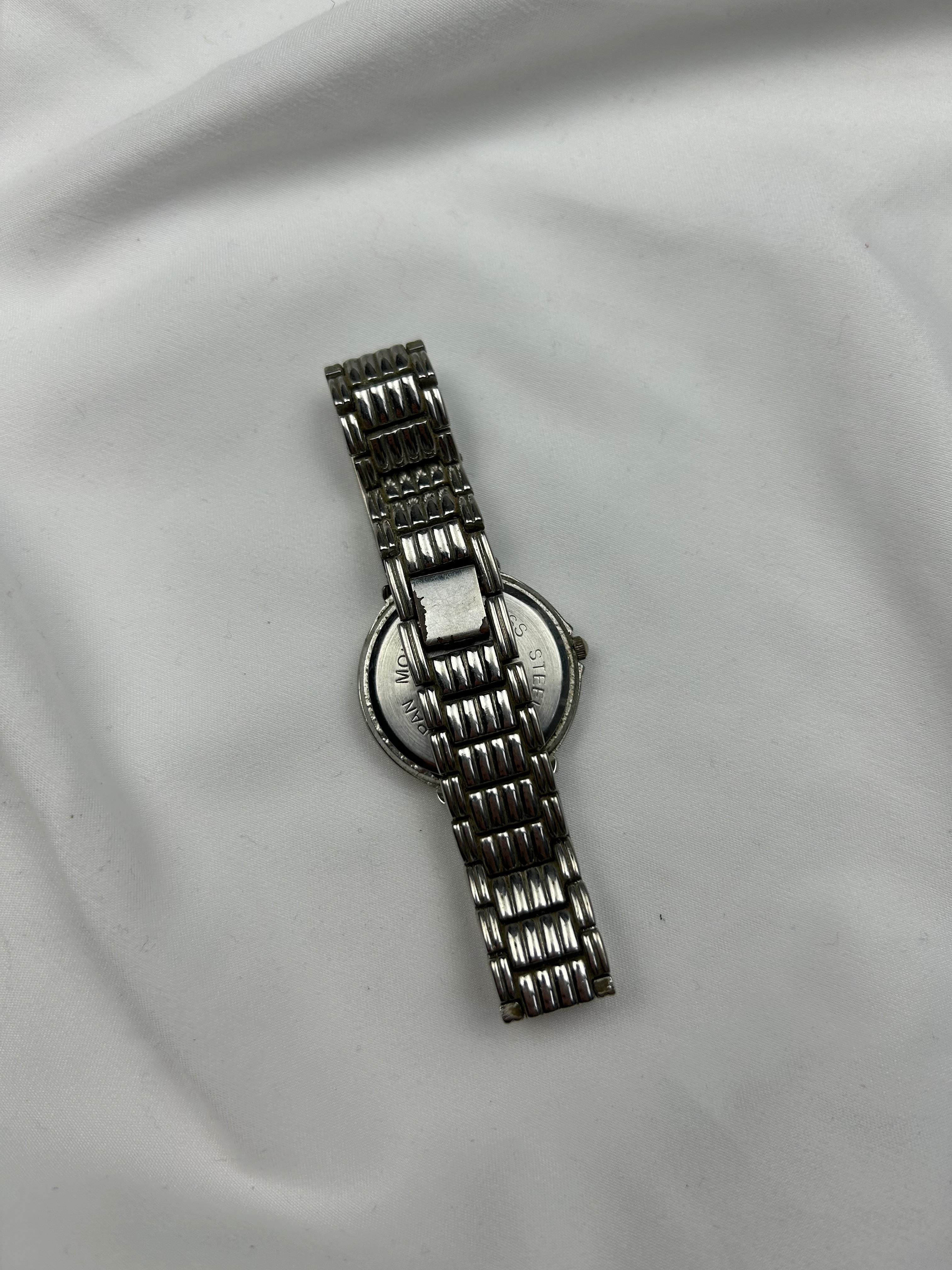 Vintage silver inox bracelet jewelry watch