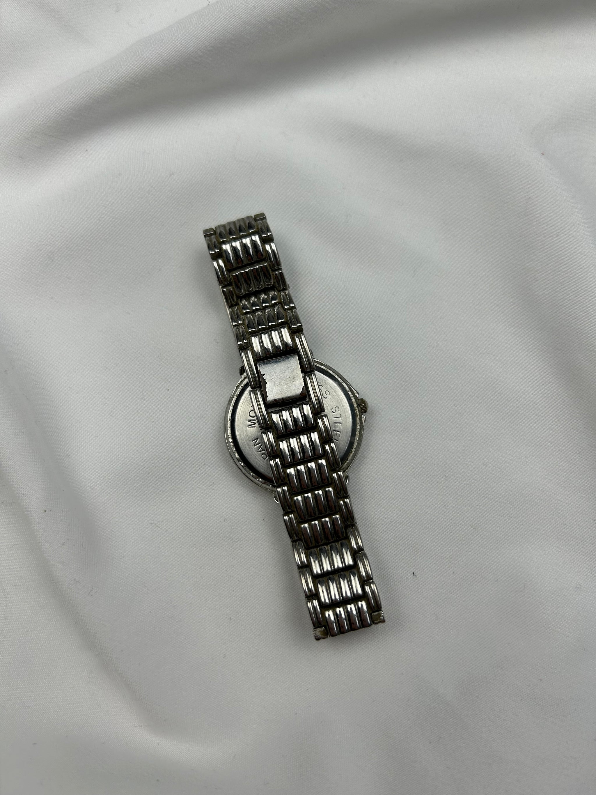 Vintage silver inox bracelet jewelry watch
