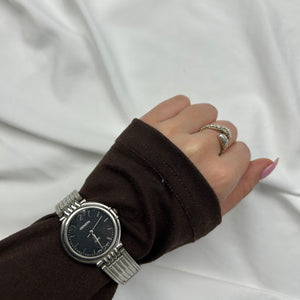 Vintage silver inox bracelet jewelry watch