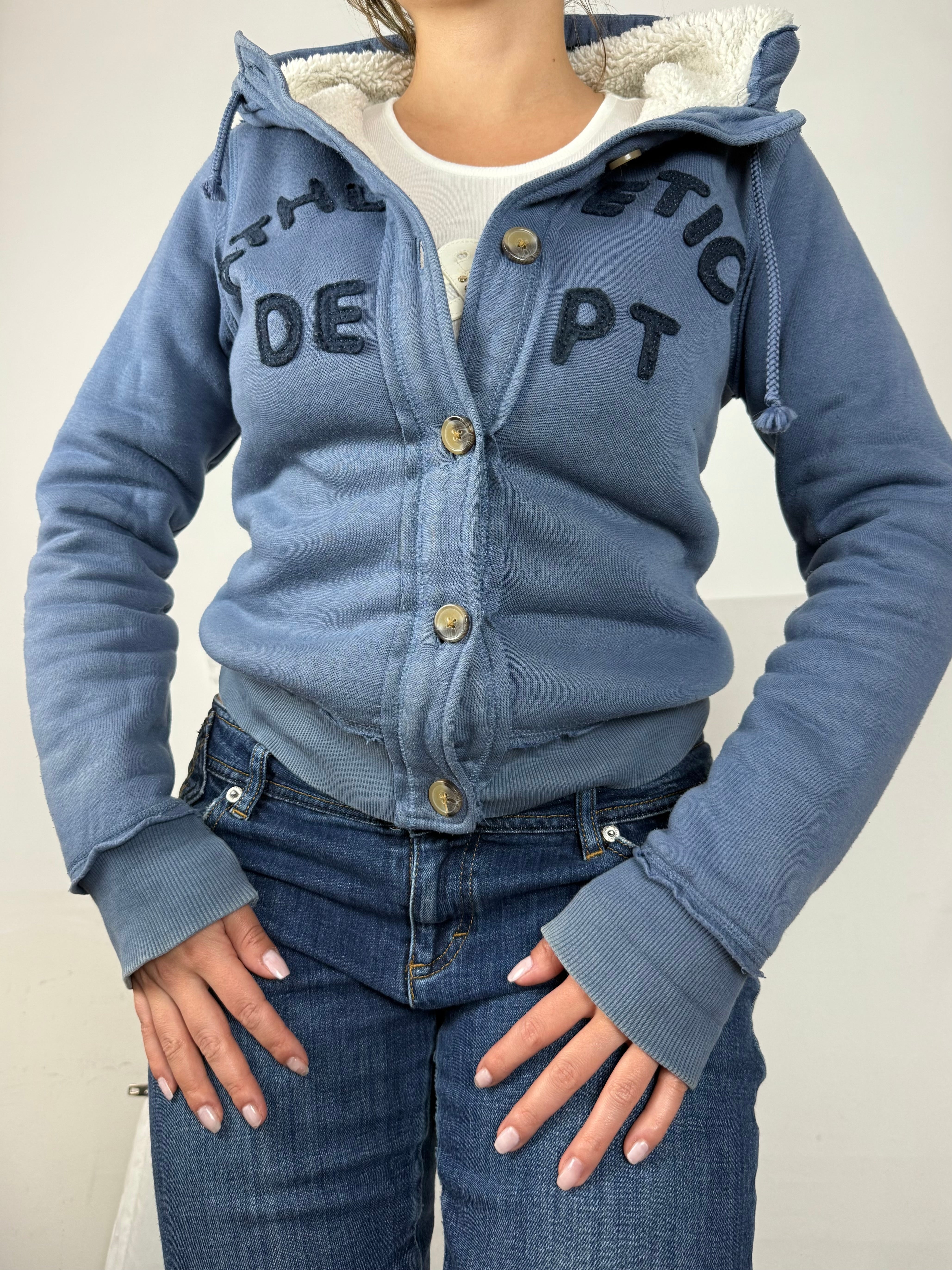 Blue inside fleece vintage cotton jacket (S)