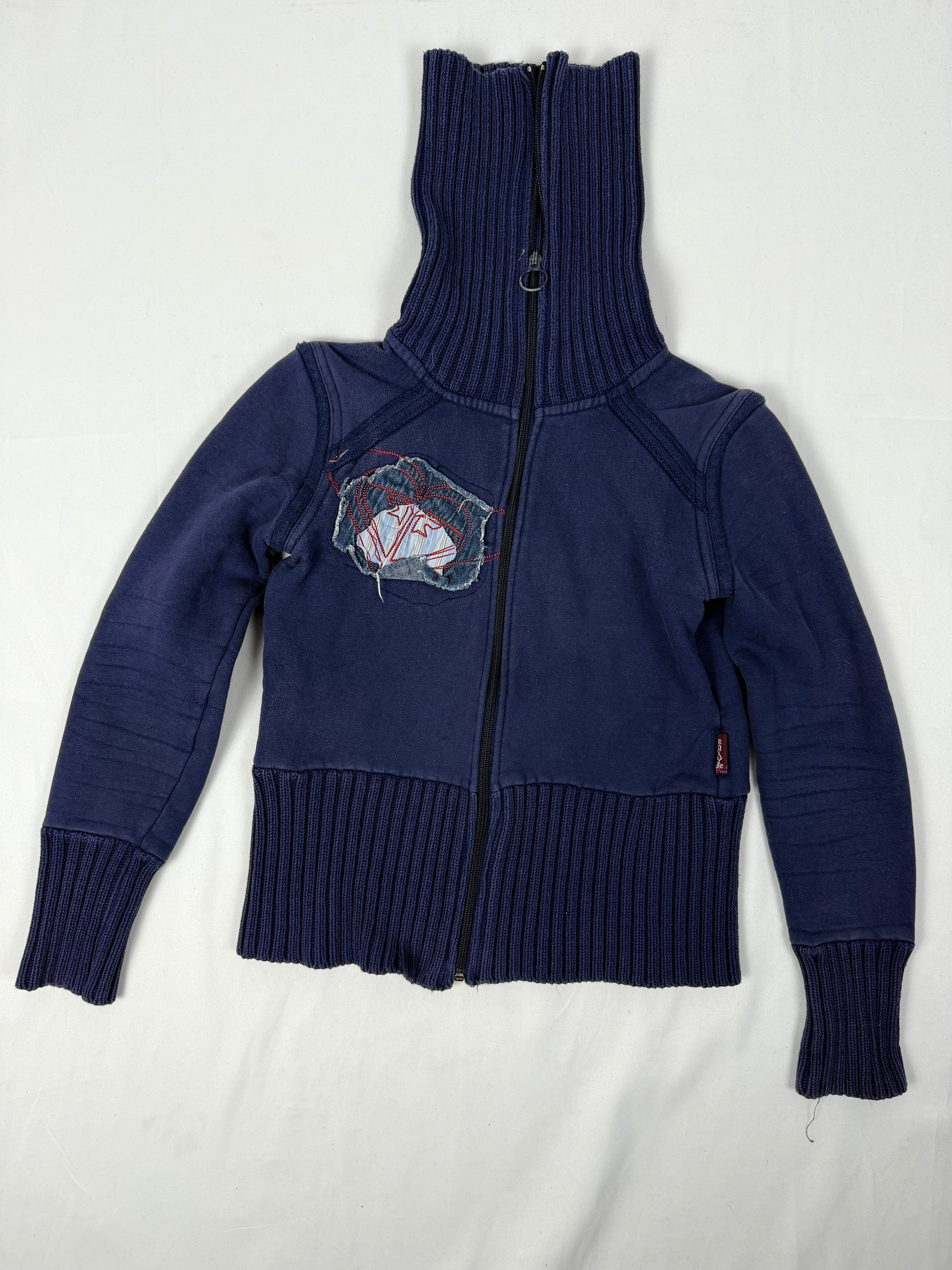 Purple/ blue tight fit zip up hoodie (XS)