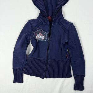 Purple/ blue tight fit zip up hoodie (XS)