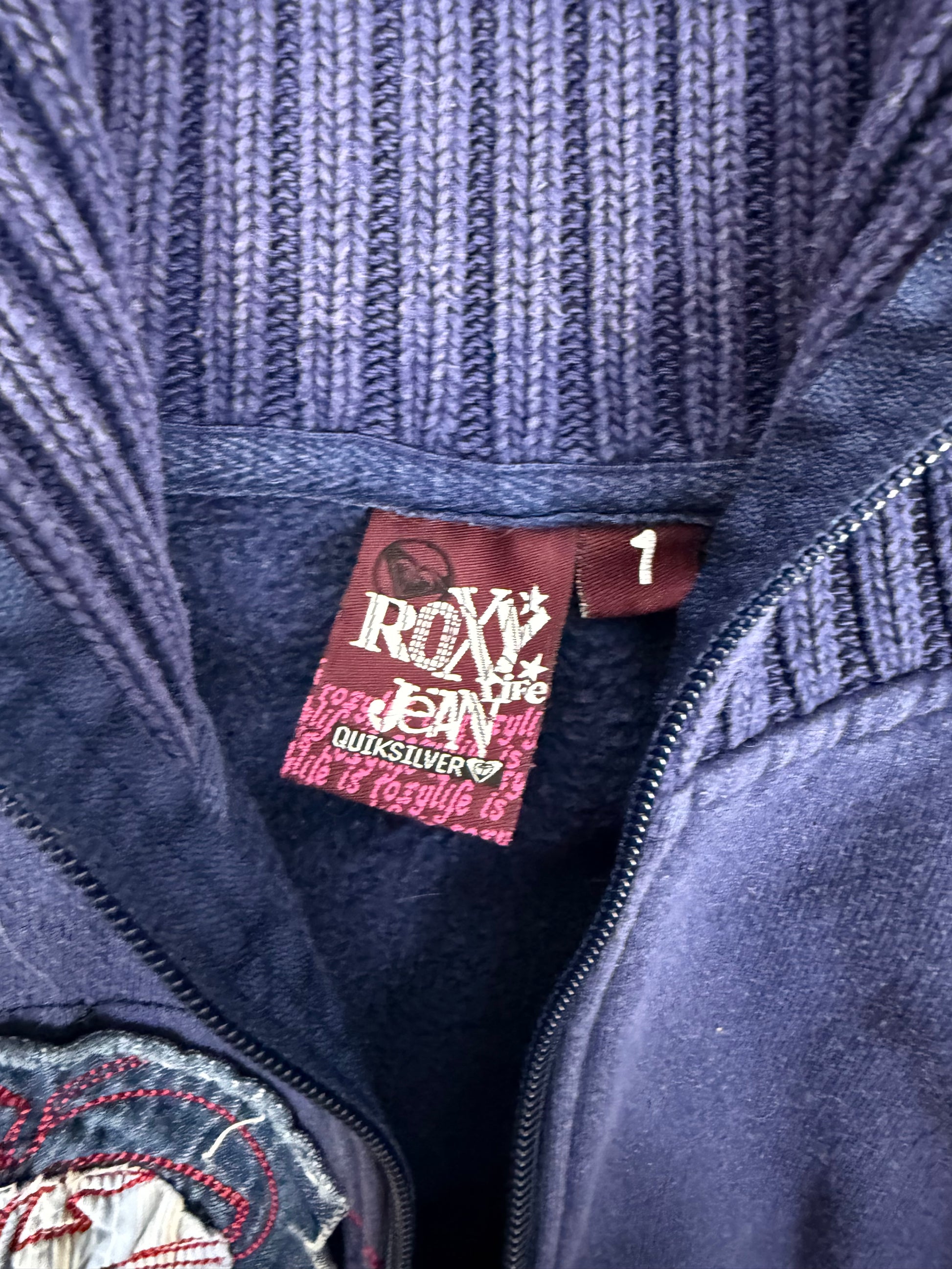 Purple/ blue tight fit zip up hoodie (XS)