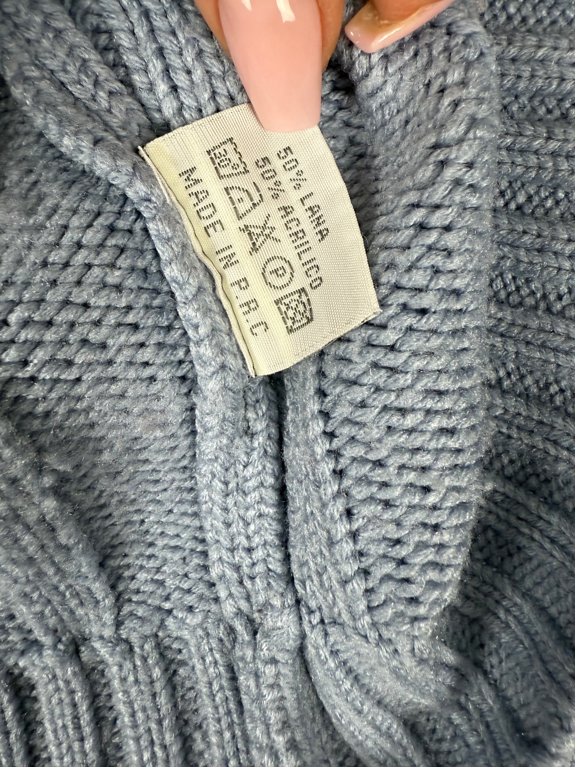 Baby blue zip up wool cardigan jumper (S/M)