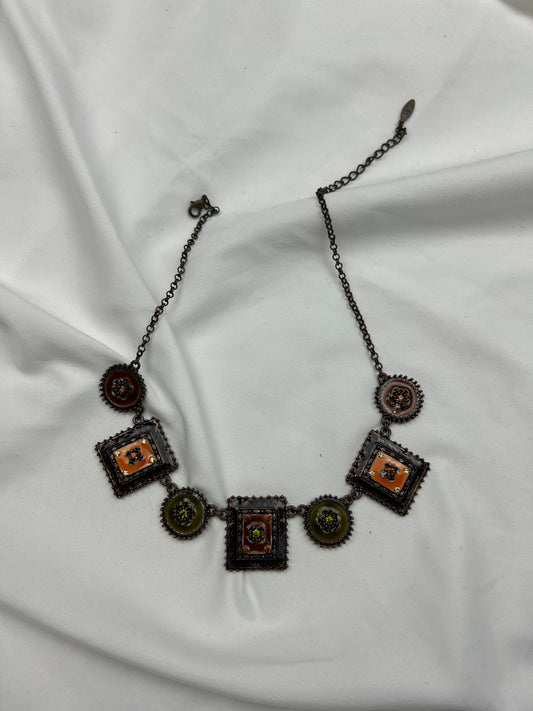 Boho pendant choker necklace