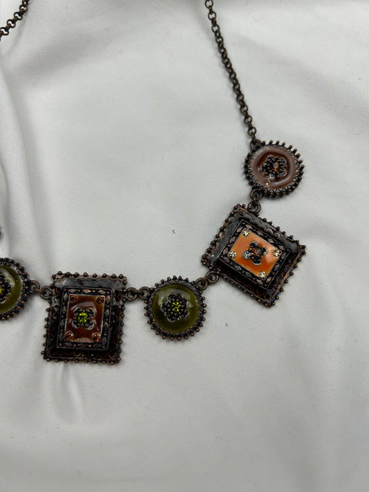 Boho pendant choker necklace