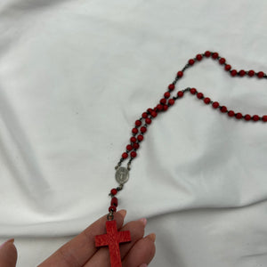 Red inox pearl rosary