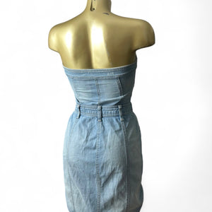 Blue denim bustier mini dress (XS/S)