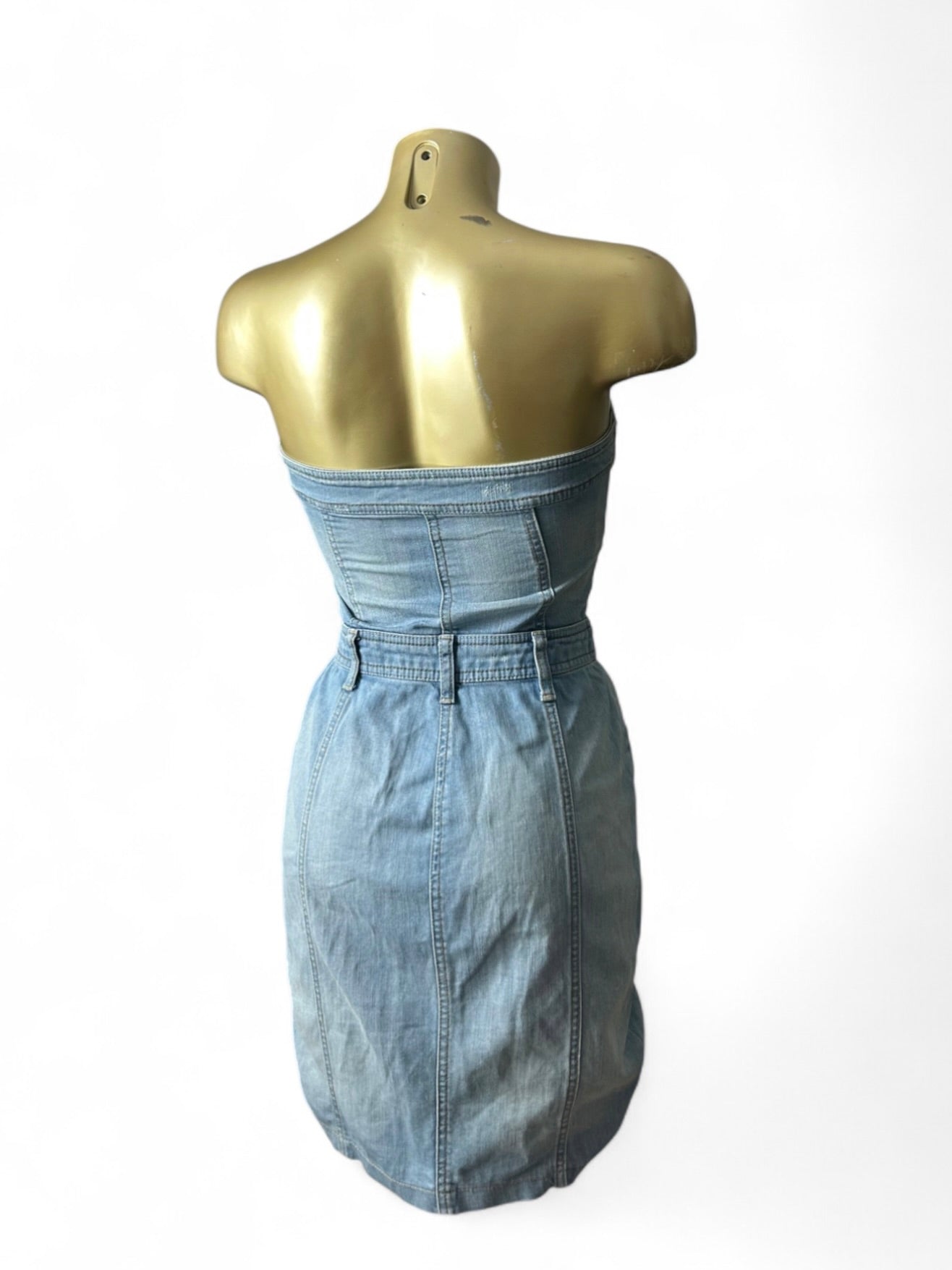 Blue denim bustier mini dress (XS/S)