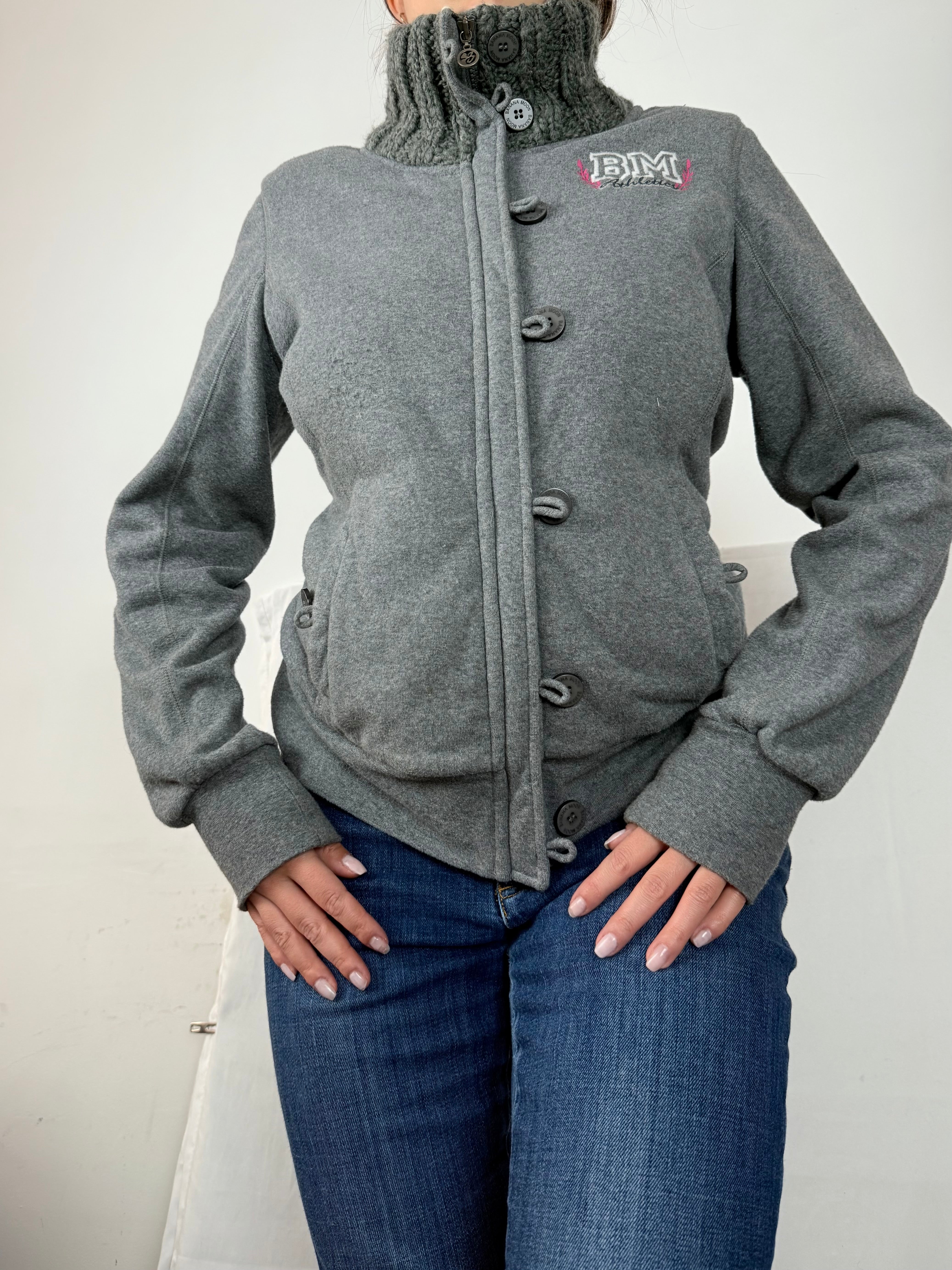 Grey inside fleece cotton jacket (S/M)
