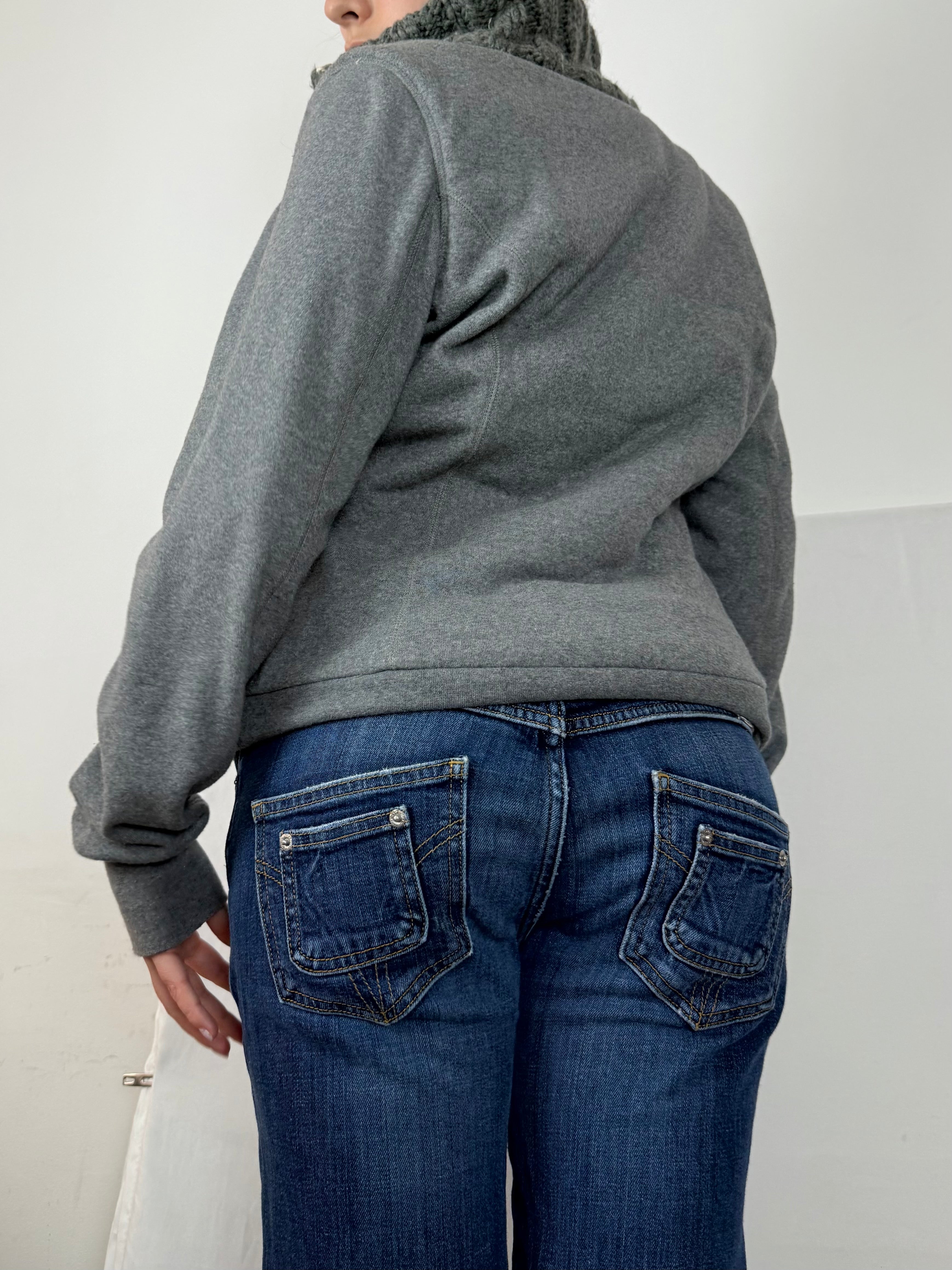 Grey inside fleece cotton jacket (S/M)