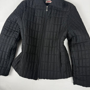 Black lightweight zip up puffer jacket (L)