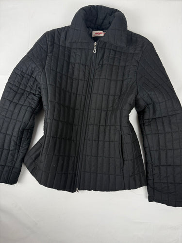 Black lightweight zip up puffer jacket (L)
