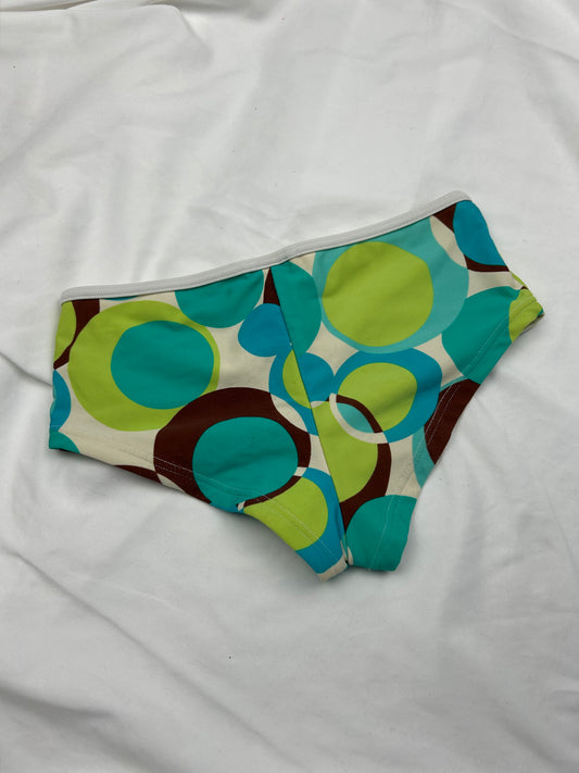 Green graphic low rise bikini shorty (XS)