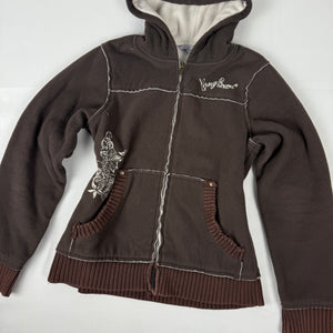 Khaki fleece hoodie jacket (S)