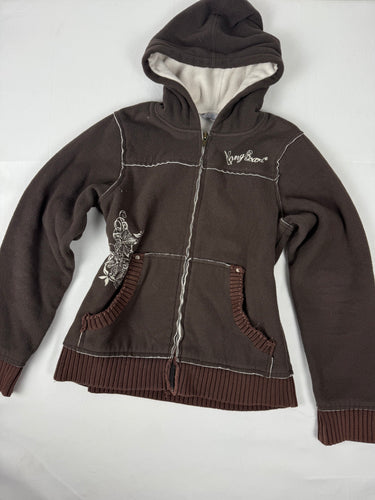 Khaki fleece hoodie jacket (S)