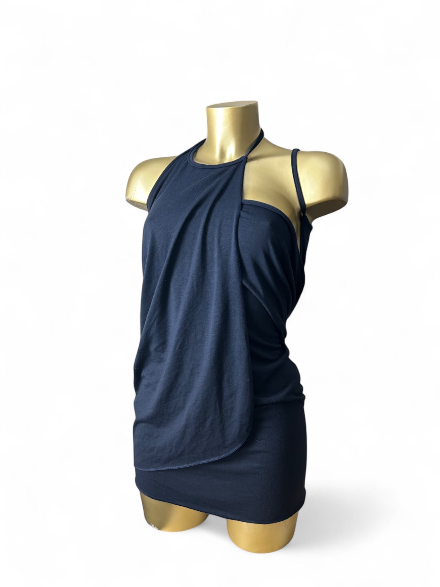 Navy pareo tie up mini skirt / top with straps