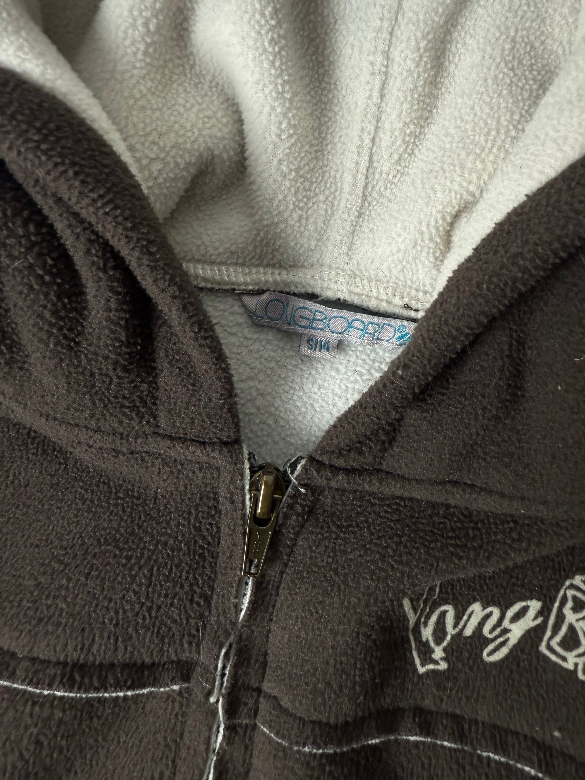 Khaki fleece hoodie jacket (S)