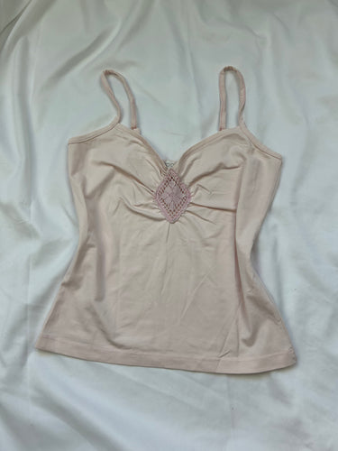 Baby pink cotton cami top (S)