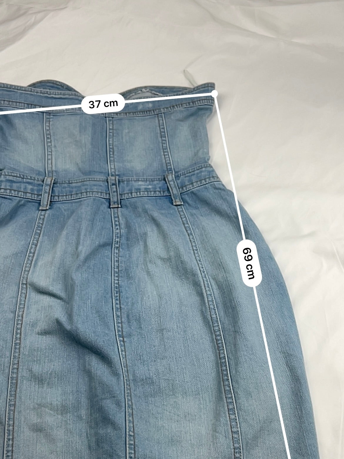 Blue denim bustier mini dress (XS/S)