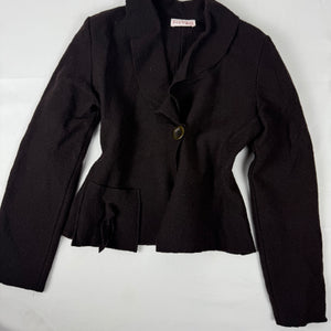 Brown 100% wool tight fit jacket (S)