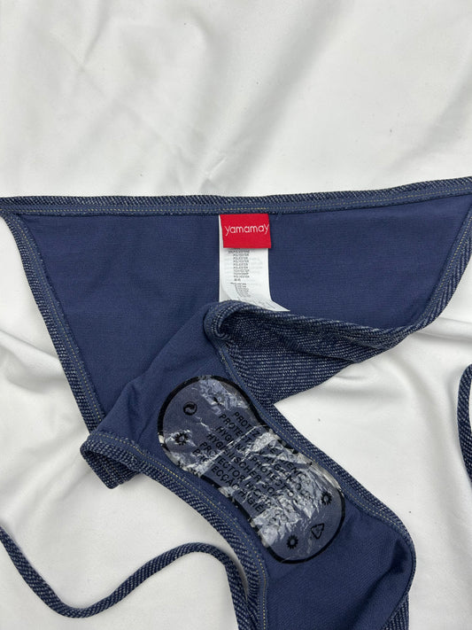 Navy denim low rise brand new bikini bottom (S/M)
