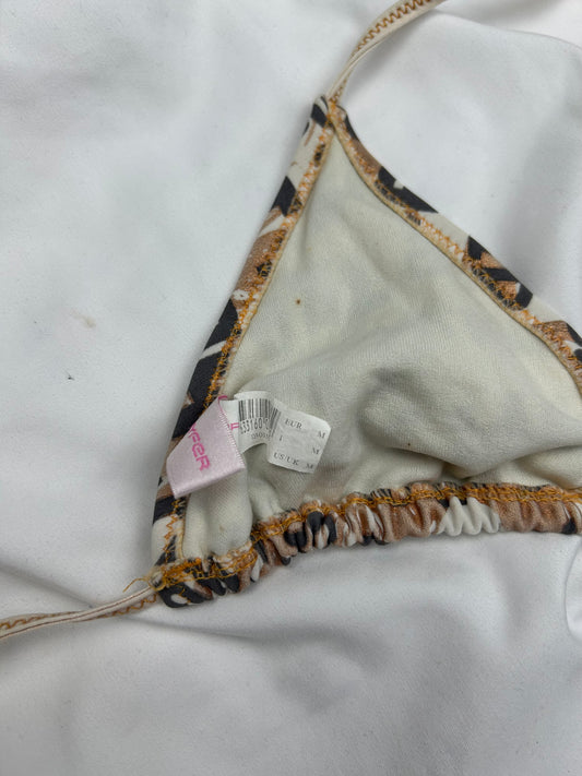 Beige graphic bikini top (S/M)