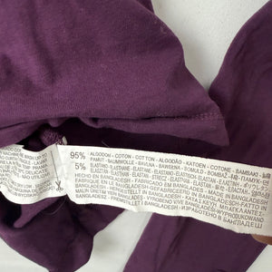 Purple 100% cotton turtleneck long sleeves top (S)