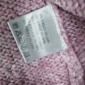 Pink floral wool turtleneck knit jumper (XL)