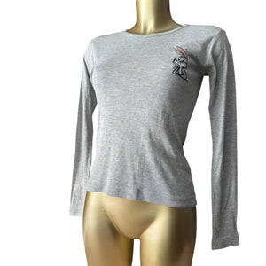 Grey 100% cotton long sleeves top (S)