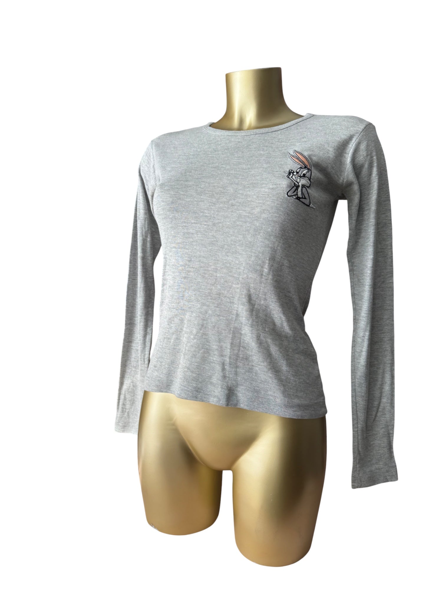 Grey 100% cotton long sleeves top (S)