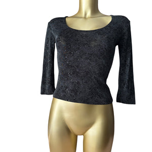 Grey shinning long sleeves top (S)