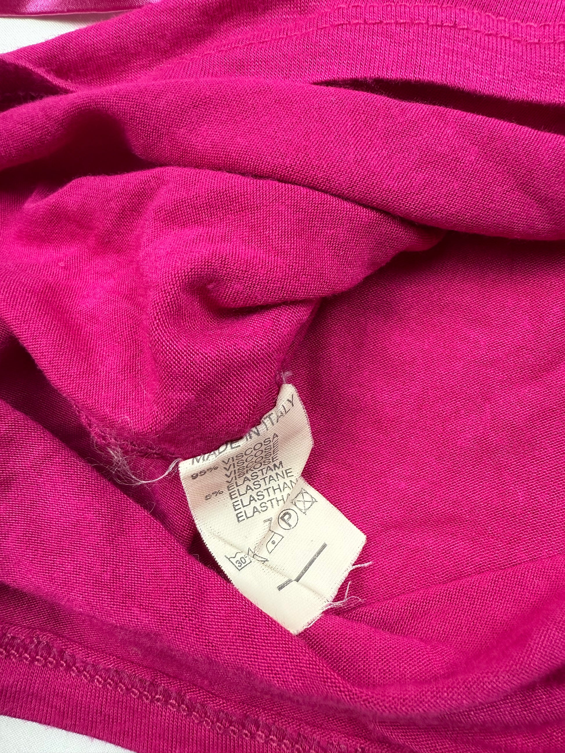 Pink tie up silky bustier tube top (M)