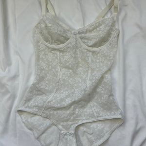 White lace bodysuit top (S)