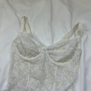 White lace bodysuit top (S)