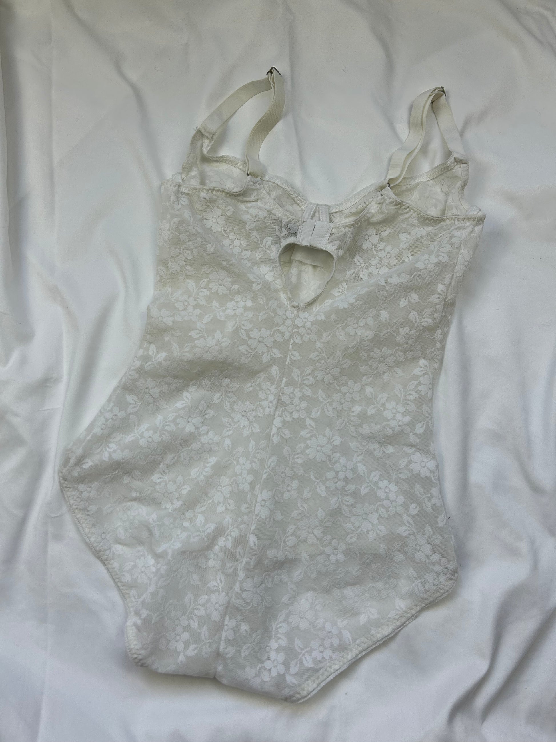 White lace bodysuit top (S)