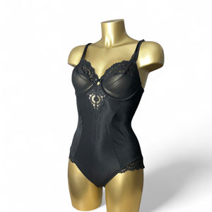 Black lace bodysuit top (S)