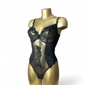 Black lace bodysuit top (M/L)
