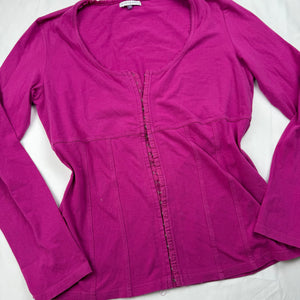 Pink corset cotton long sleeves top (XL)