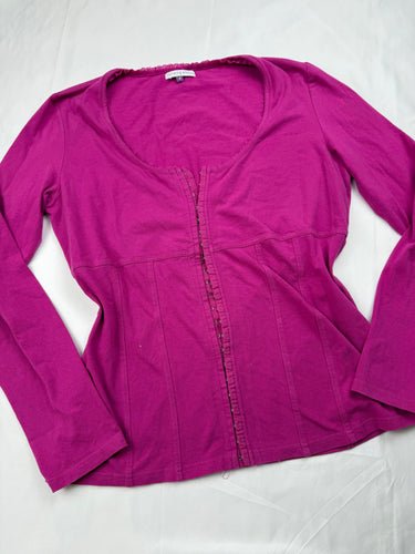 Pink corset cotton long sleeves top (XL)