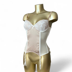 Cream lace mesh corset top (S)
