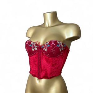 Red velvet corset top (S)