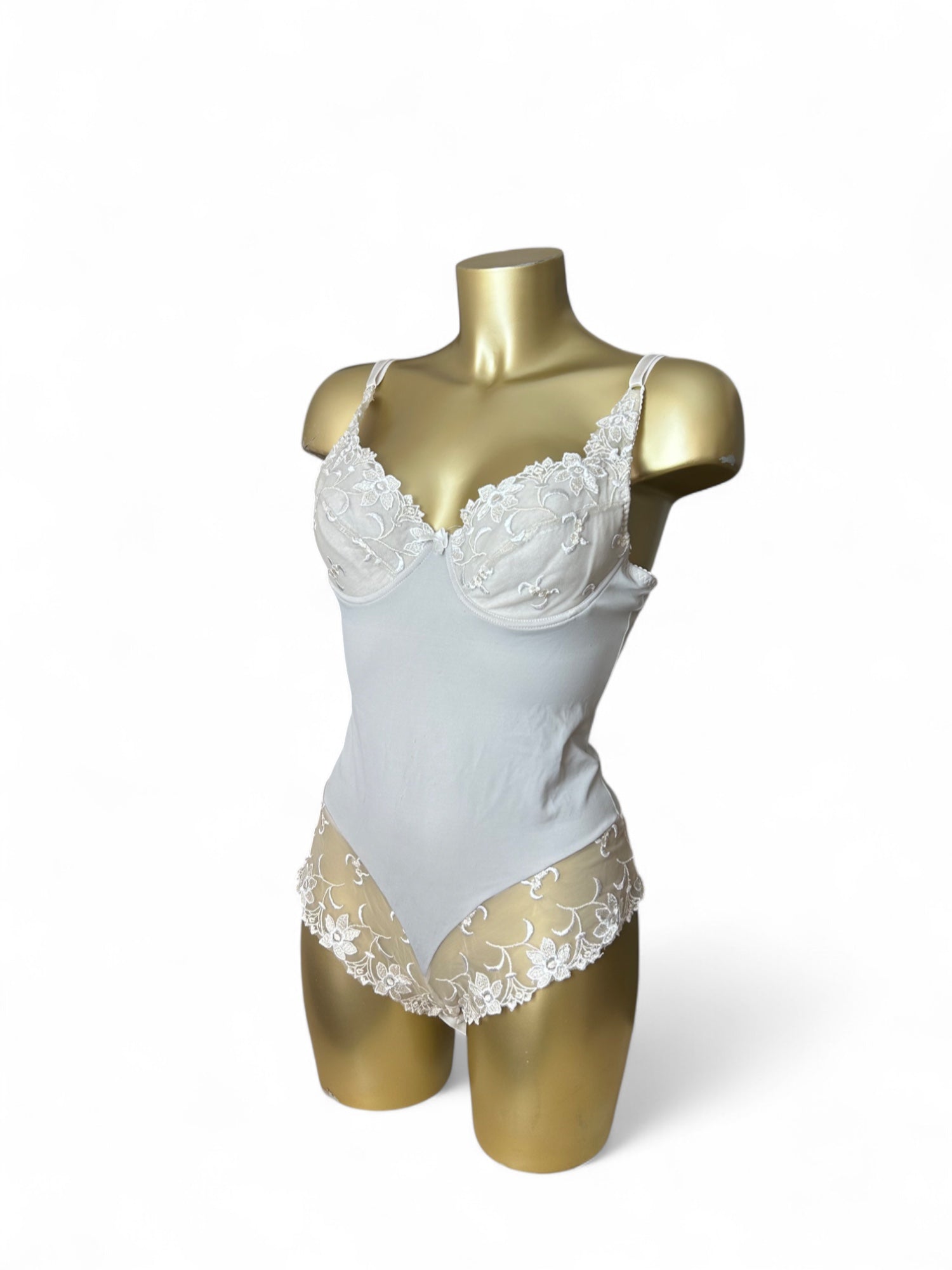 White lace bodysuit top (M)