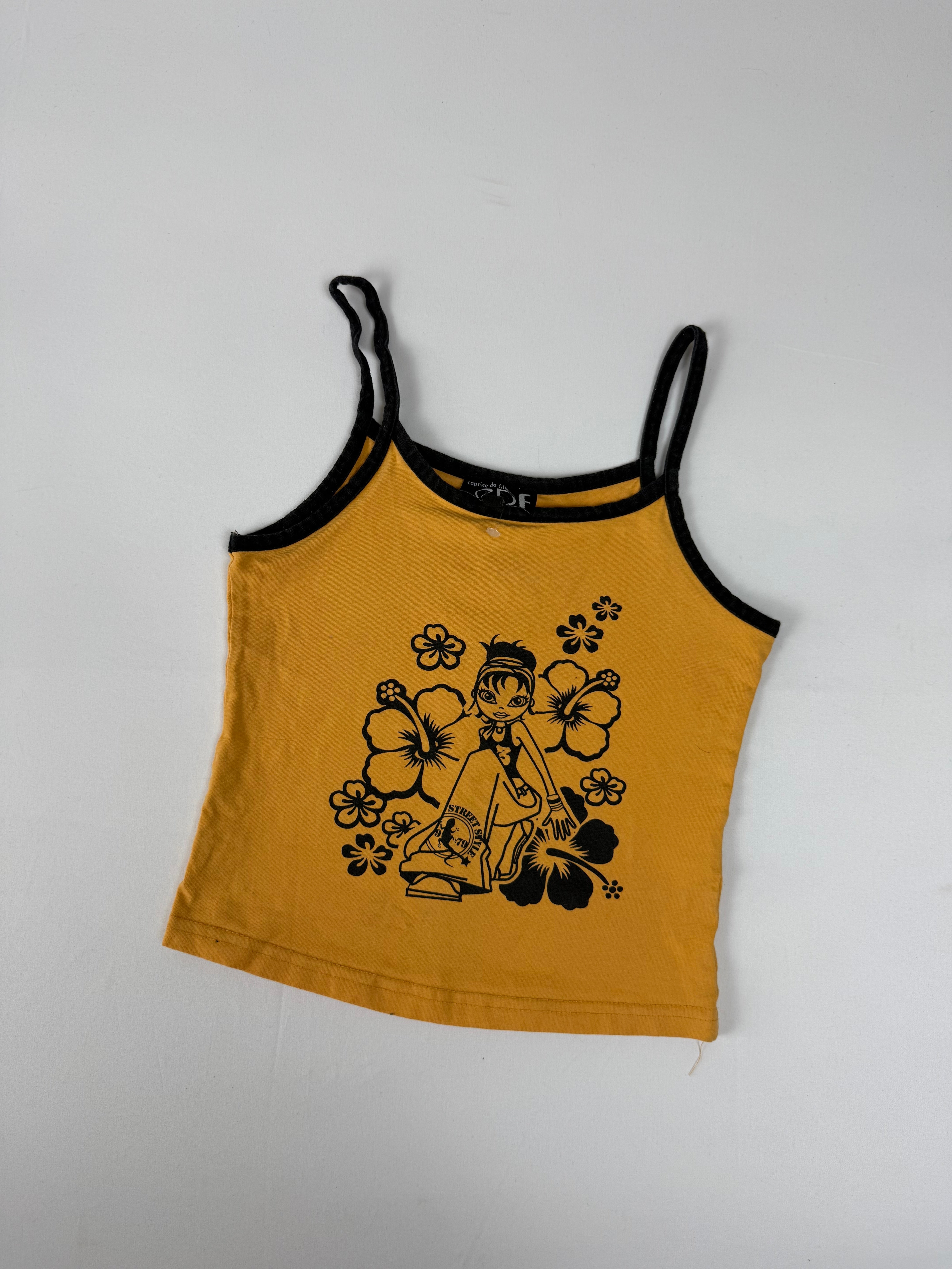 Orange graphic tight fit top (XS)