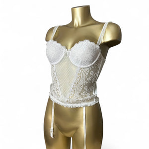 White mesh babydoll corset top (S)