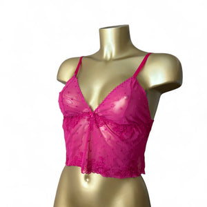 Pink mesh babydoll cami top/ bra (M/L)