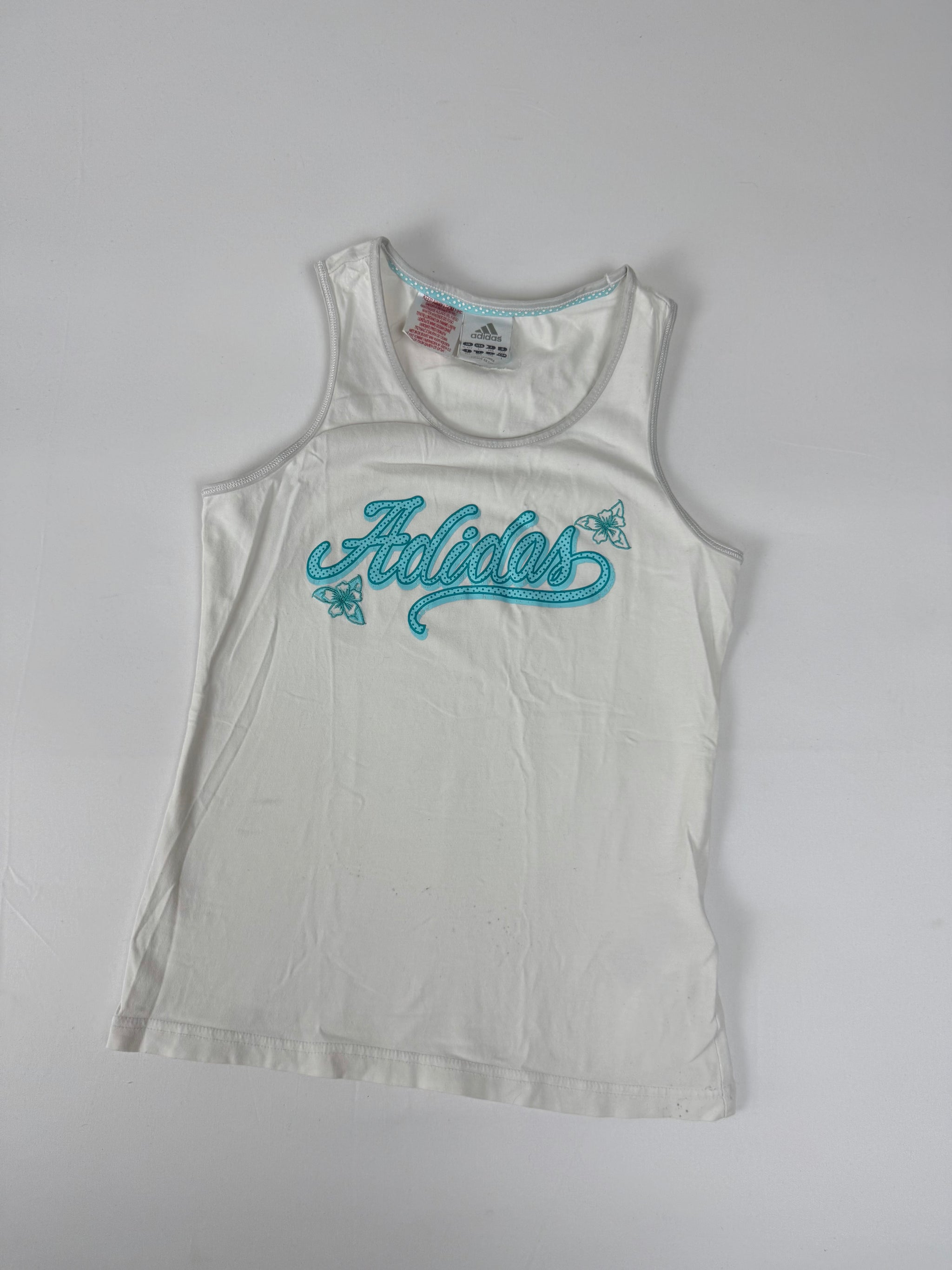 White cotton activewear tank top (M)